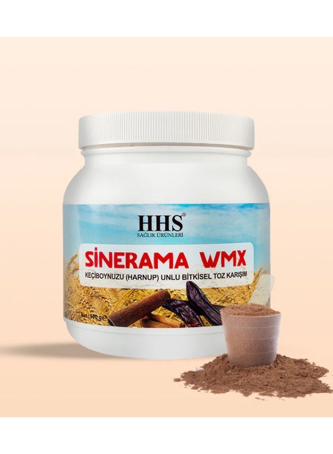 أتش أتش أس مسحوق مكمل غذائي عشبي من دقيق الخروب الطبيعي من HHS Sinerama WMX، 500 غرام - Image 3